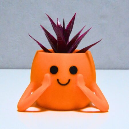 3D Neşeli Mini Saksı- Turuncu