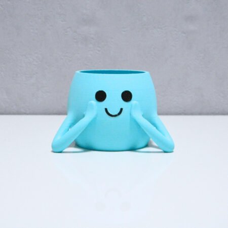 3D Neşeli Mini Saksı Turkuaz