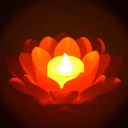 Lotus Çiçekli Lamba - Kırmızı