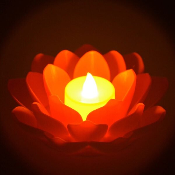 Lotus Çiçekli Lamba - Kırmızı