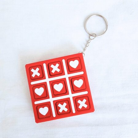 Mini Sos Oyunu Anahtarlık / XoX Oyunu / Kırmızı Beyaz / Milli Takım Anahtarlık