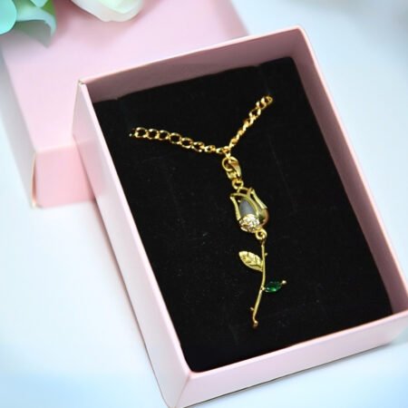 Zirkon Beyaz Lale Kolye