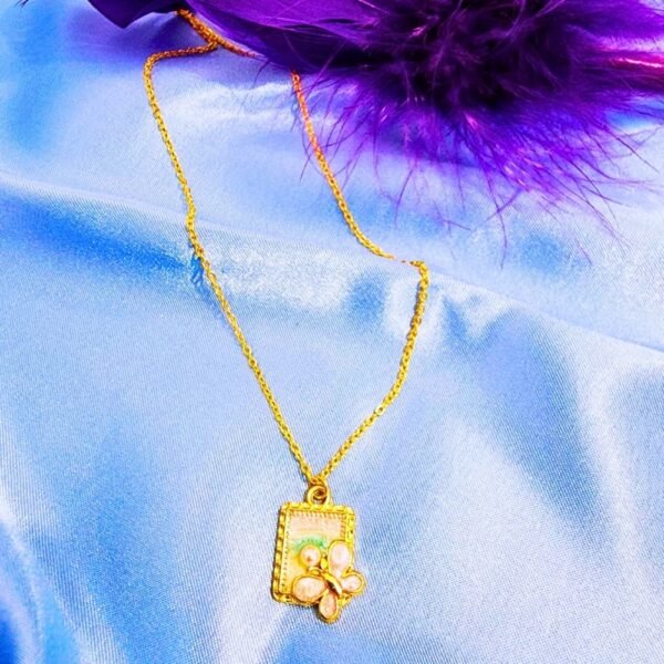 Pinterest Sanat Kolye - Pembe Kelebek