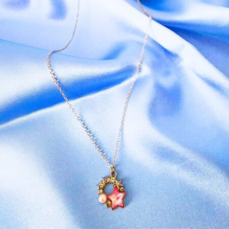 Pinterest Kolye - İncili Pembe Yıldız Kolye